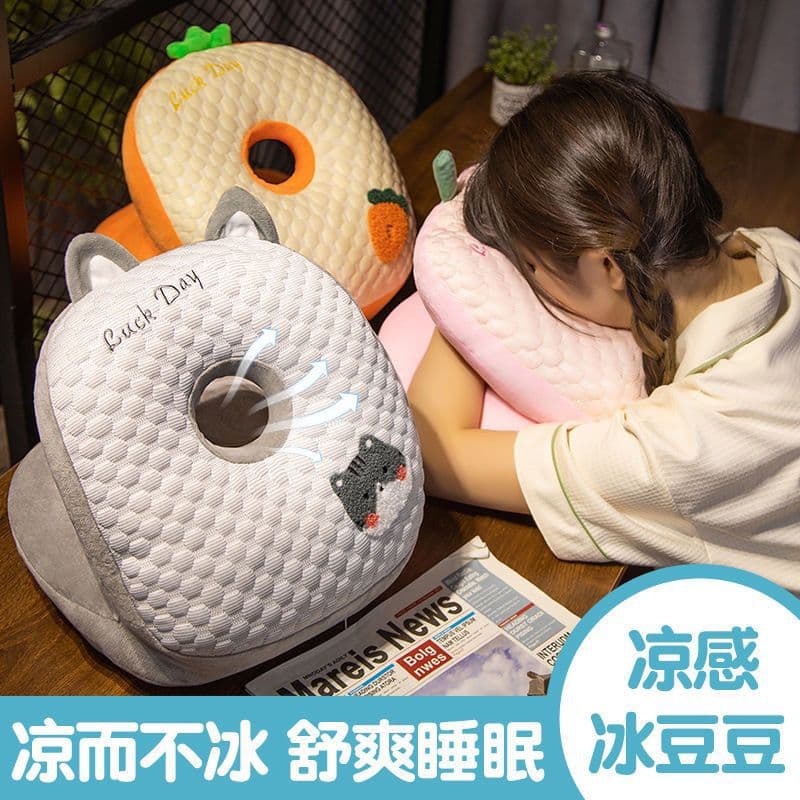 Beanie Children's Cooling Mat for Classroom Nap, Elementary Student Desk Sleeping Pillow, Office Lunch Break Essential