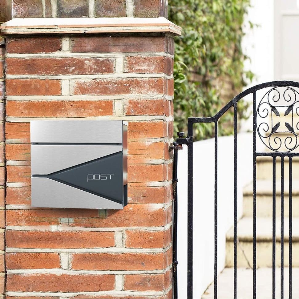 Factory Direct Modern Mailbox, Stainless Steel Wall-mounted with Newspaper Holder, Easy Installation Storage Box
