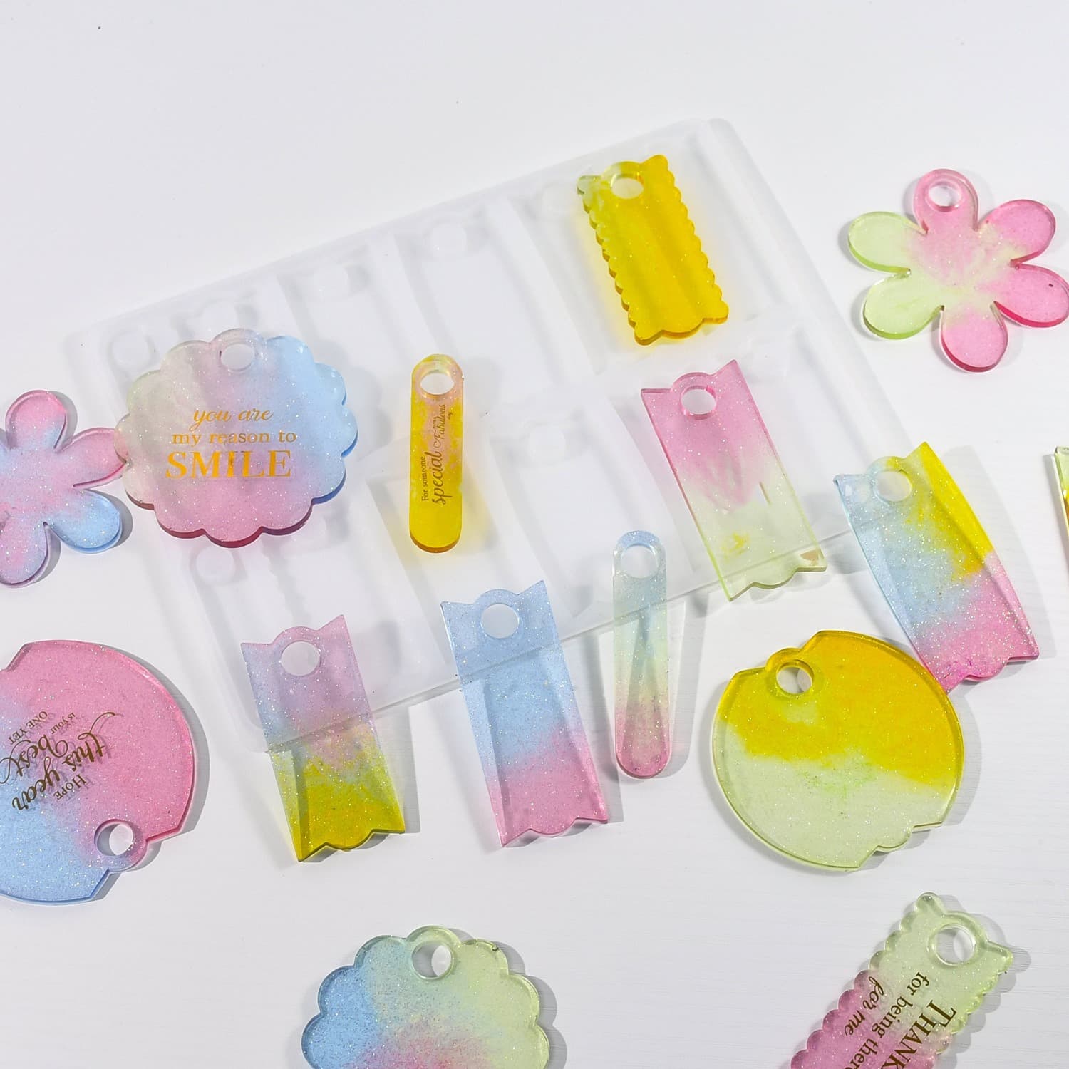 Deyi life diy long cup label silicone mold flower shape cup label silicone mold cross-border hot sale