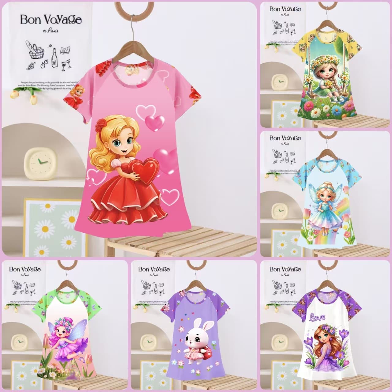 2025 New Summer Children's Pajamas for Girls, Princess-style Sleep Dress, Cartoon Ice-themed Thin Dress, Homewear