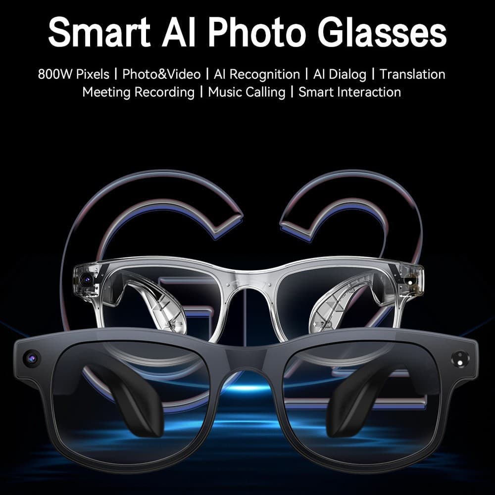 Smart AI glasses new style photo and video anti-shake 8 million pixel smart glasses Ai translation music AI Bluetooth