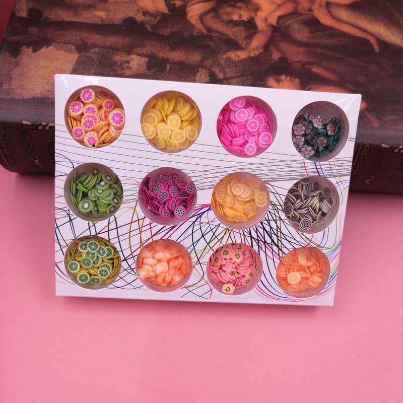 Handmade diy materials slime filling sequin fruit slices cream glue glue material manicure soft clay pieces