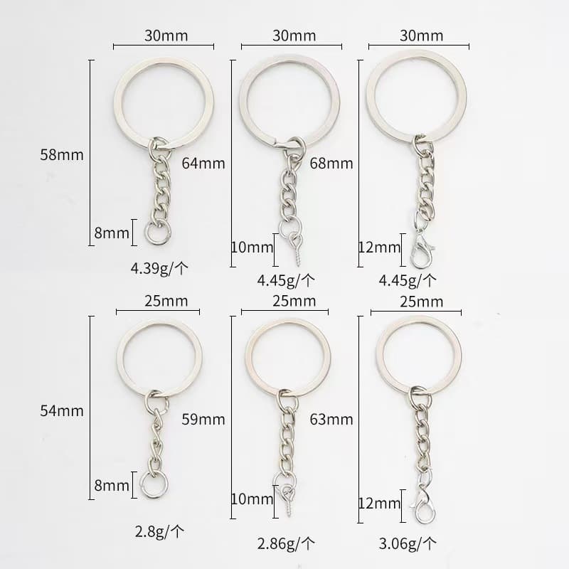 Manufacturer Metal Keyring Loop Zinc Alloy Spring Buckle DIY Accessory Lobster Clasp Chain Wholesale