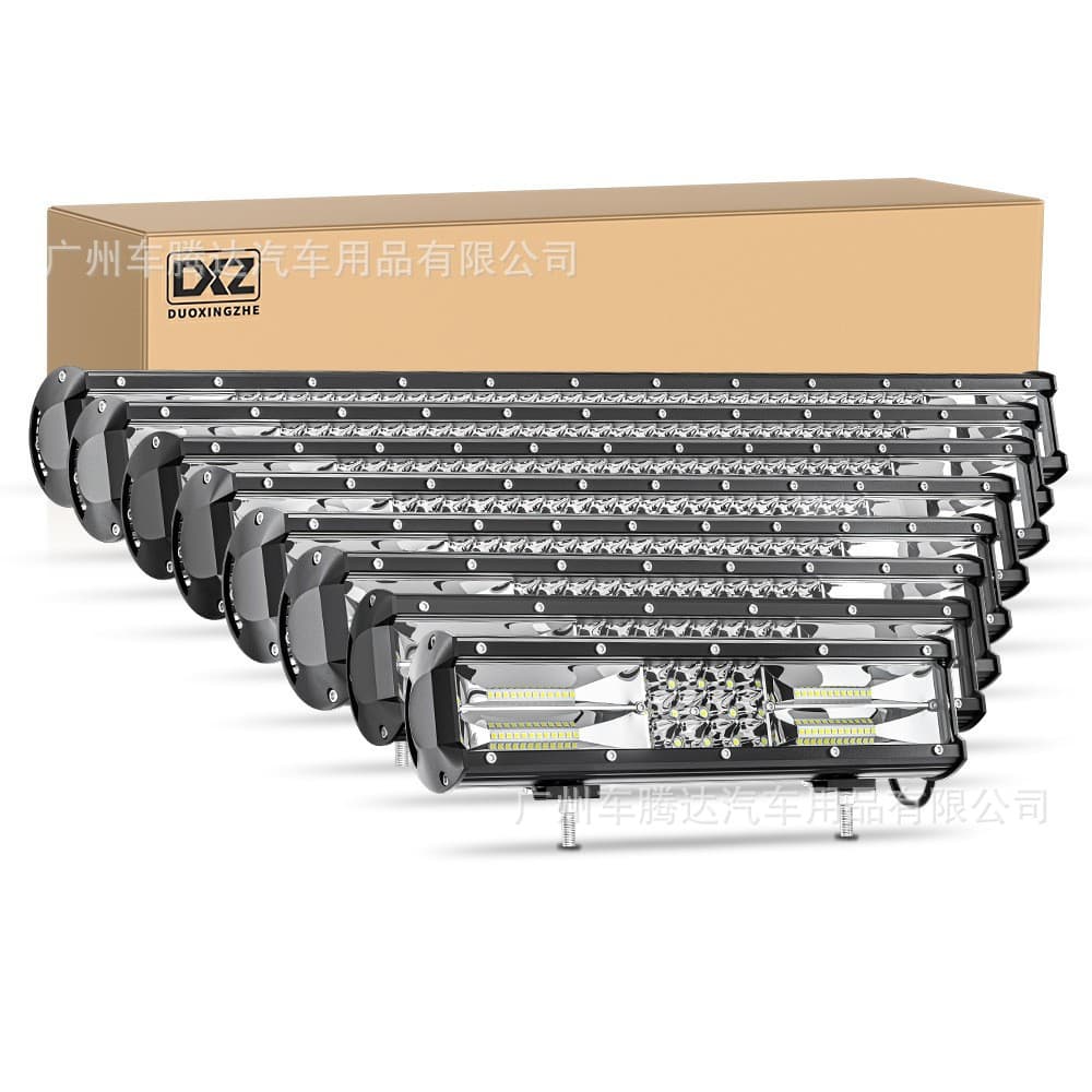 Car LED Light Bar Off-Road Roof Spot Light Triple-Reflector Hybrid Beam 180W 360W Driving Light Bar