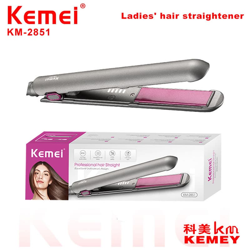Cross-border Kemei Hair Curler Straightener Smart Curling Iron Multi-Gear Adjustable Flat Iron Straightener Negative Ions