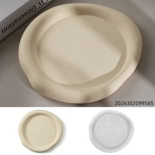 DIY Crystal Resin Plaster Cement Cream Style Irregular Round Wax Seal Tray Plate Storage Tray Mirror Silicone Mold