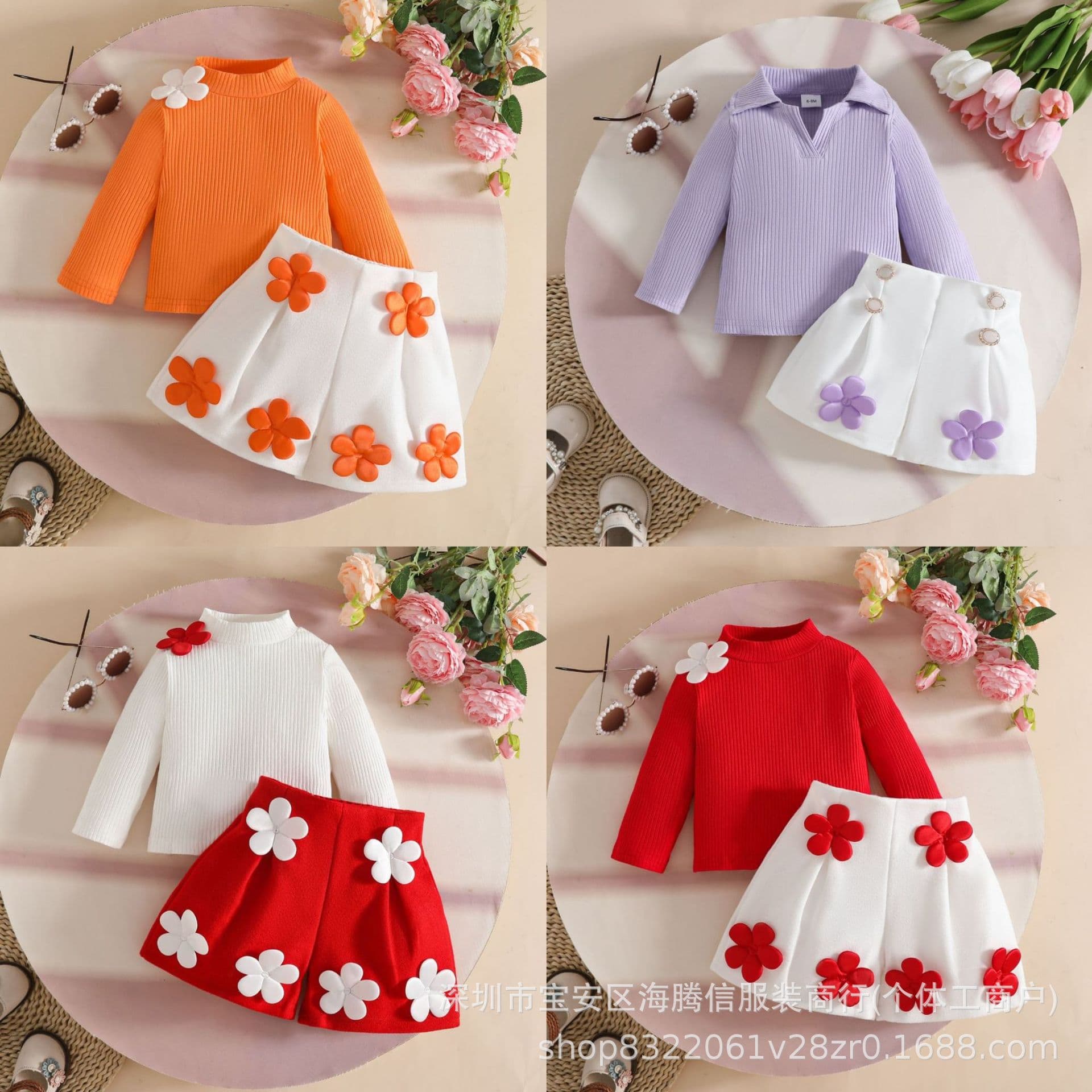 Toddler Girls Cute Print Tee Skirt Summer 2PCS Clothing