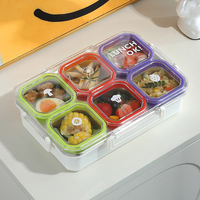 Amazon snack box 304 stainless steel compartment sealed no odor preservation box outdoor quantitative fat reduction meal preparation box