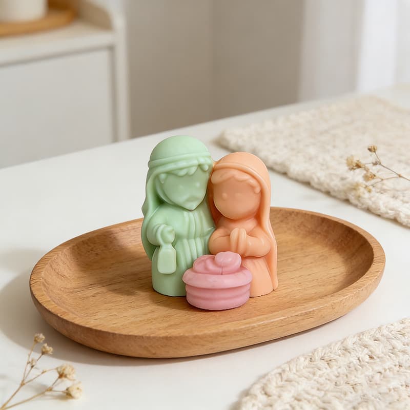 Small Holy Family Three Type A scented candle silicone mold diy resin plaster diffusion stone portrait ornament mold