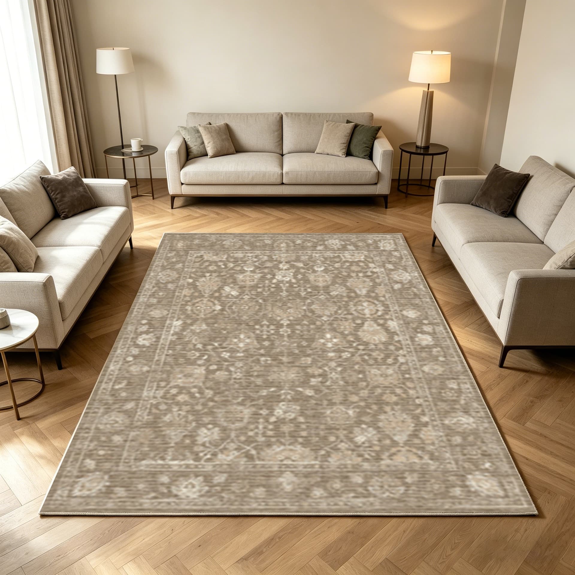 Vintage Persian Carpet Light Luxury Living Room Large Area Rug Full Coverage European Style Bedroom Non-Slip Bedside Rug Amazon