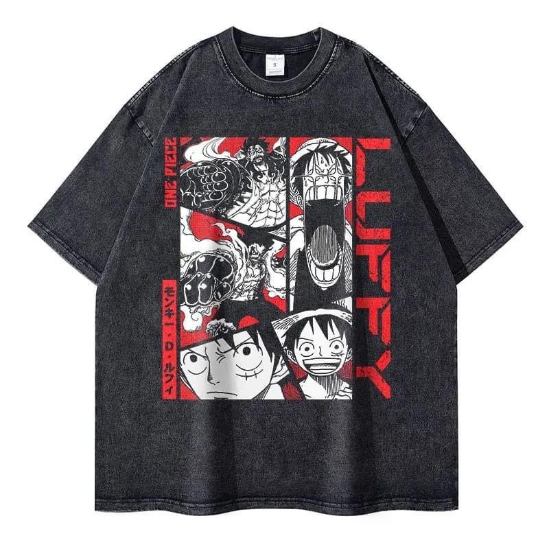 Roronoa Zoro T-shirts Vintage Washed Anime One Piece T Shirt