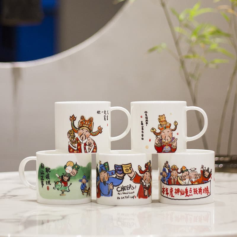 Mug bone china fairy series Q version cartoon funny water cup fortune gift decompression artifact ceramic water cup