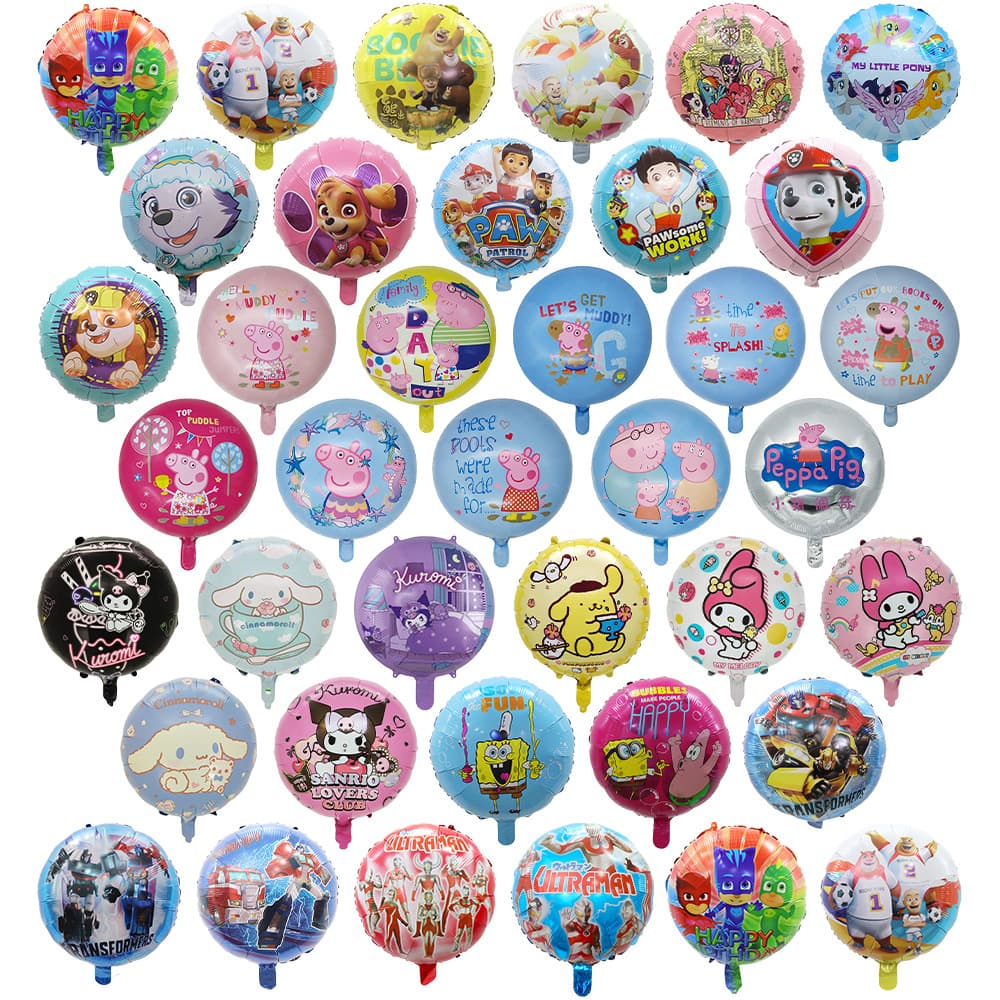 18-inch cartoon ball Children's Day decoration street stall night market toy aluminum film balloon festival supplies cartoon character