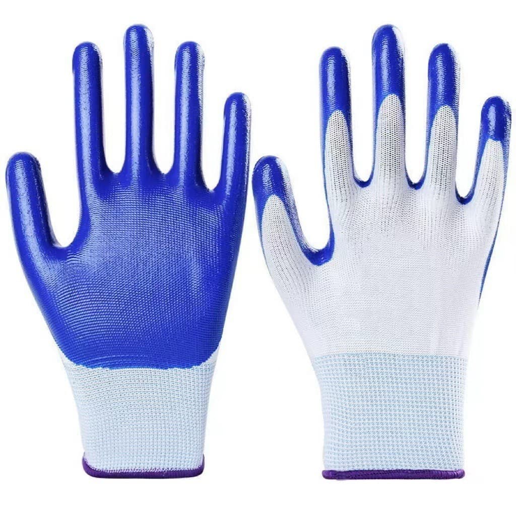Nitrile Coated Labor Protection Gloves, Anti-Slip Wear-Resistant Work Rubber Gloves, Construction Site Steel Worker Brick Carrying Gloves