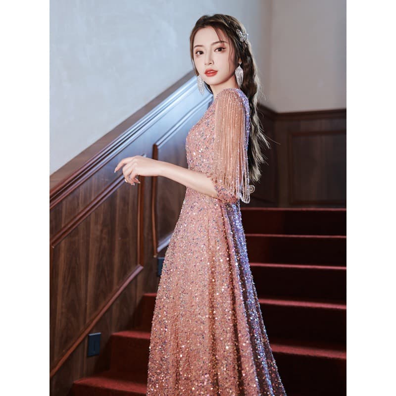 Temperament small evening dress skirt for women's banquet, small, noble, light luxury, high-end design, niche high-end, can be worn at ordinary times