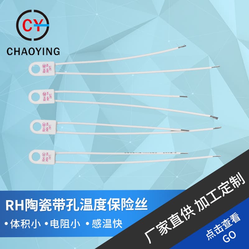 Small RH Ceramic Thermal Fuse Overheat Cutoff Protection Element for Small Appliances and Electric Heating Equipment