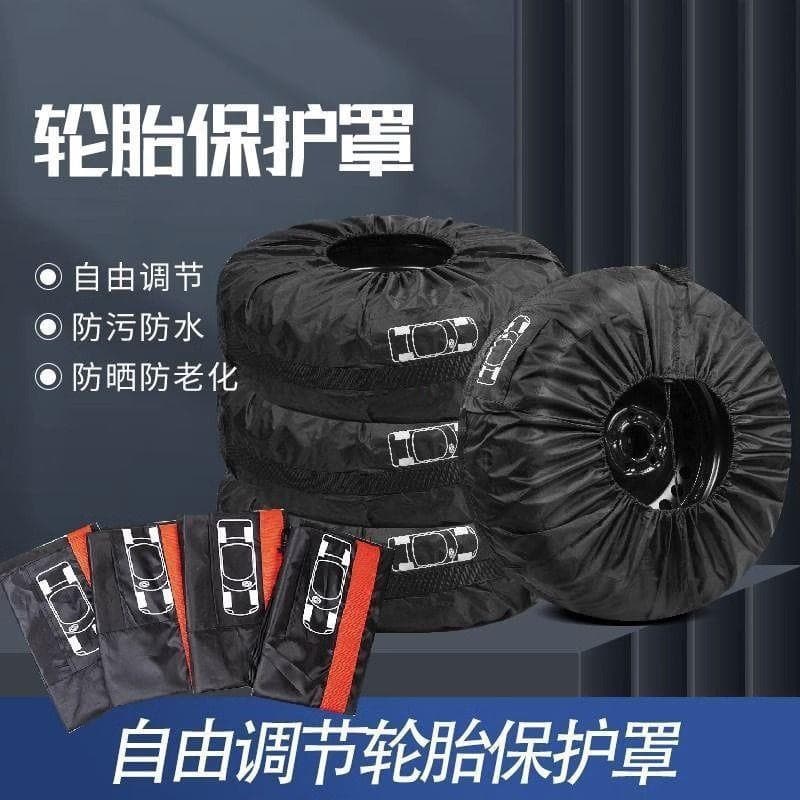 Car Spare Tire Cover Full Wrap Waterproof Dustproof Oxford Cloth Spare Tire Cover Snow Tire Cover Protective Storage Bag