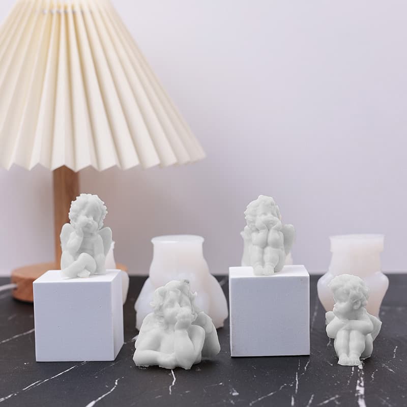 Multiple 3D Realistic Little Angel Desktop Ornaments DIY Mini Angel Candle Soap Fondant Silicone Mold