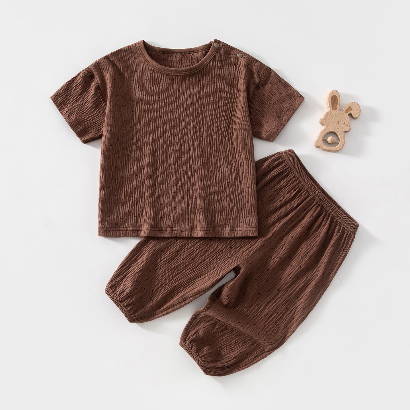 Boys' Summer Clothes, Pure Cotton, Class A, Baby Shoulder-Buttoned Top, Home Wear, Summer Thin Children's T-Shirt, Short-Sleeved