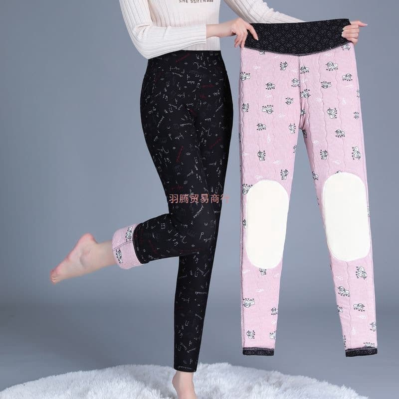 Middle-Aged and Elderly 2024 New Pants Autumn/Winter Silk Cotton Thickened High-Waist Mom Warm Cotton Pants Outer Wear Loose Grandma