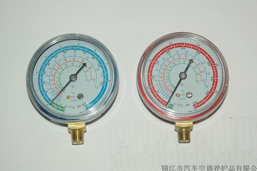 R134A R22 R12 Air Conditioning Refrigerant Gauge Set, Cooling Pressure Gauge, Refrigerant Pressure Gauge Y70 High and Low Pressure Test Gauge