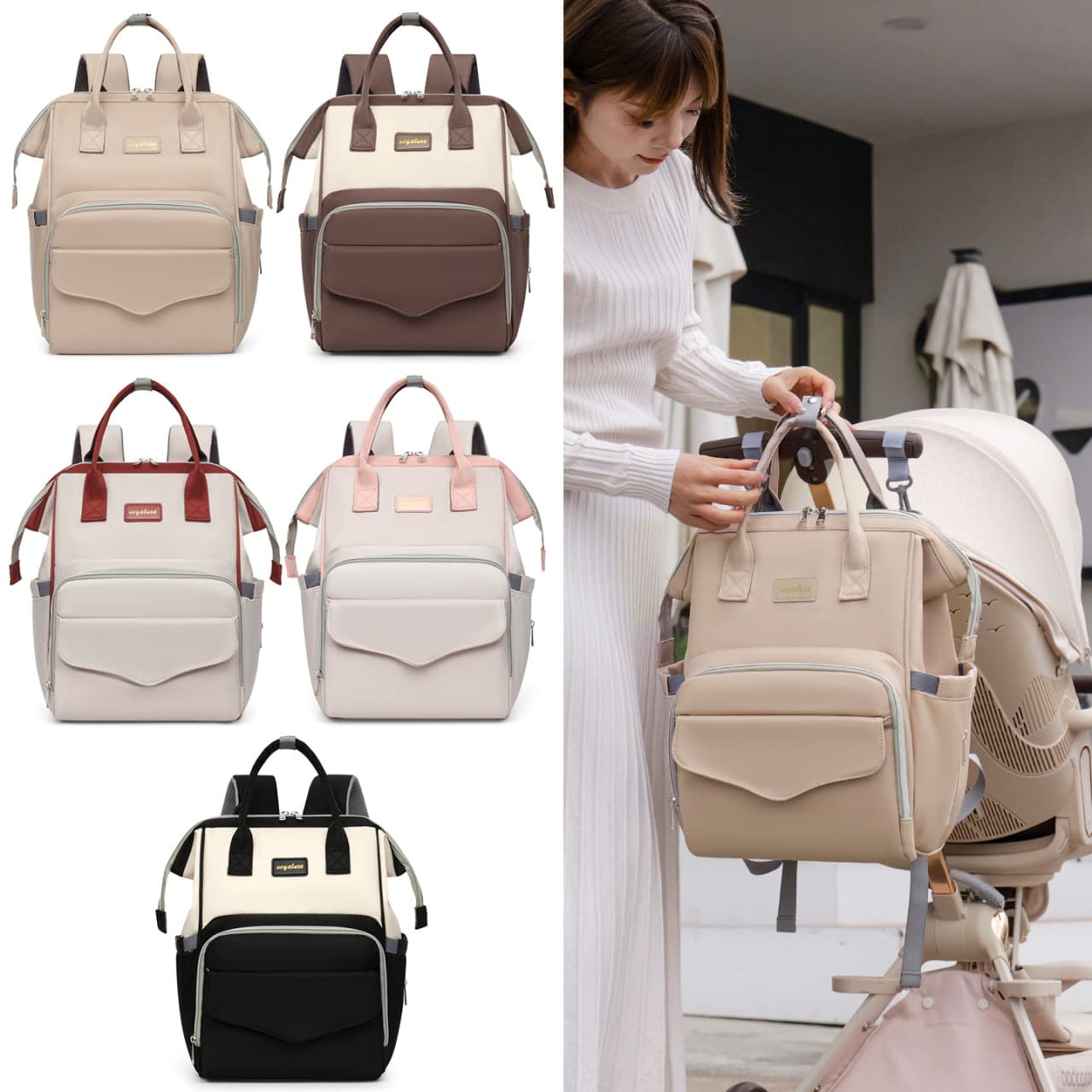 Baby milk powder bag dry and wet separation mother backpack gift bag portable baby bag 2026 new style