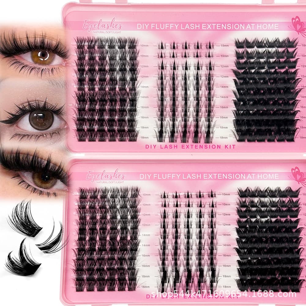 New Cross-border EU/US Foreign Trade Amazon Self-grafting Large Capacity DIY Dense Single Cluster Mixed Pack Segmented Lash Book