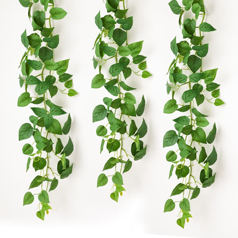Artificial pothos vine decoration fake flower vine pipe winding green plant wall hanging wall leaves plastic green leaves