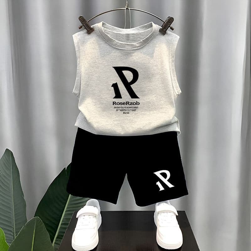 Boys' Summer Vest Set New Fashion Letter Print Casual Outfit for Toddler Boys