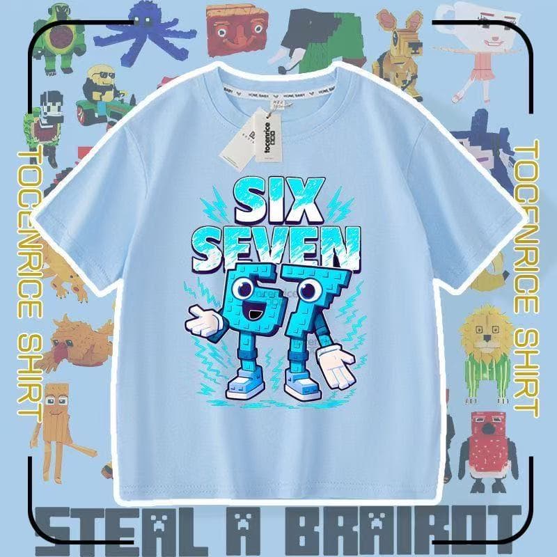[2101 Positive Reviews] Cross-Border Game Steal a Brainrot No. 67 Steal Brain Red Classic of Mountains and Seas Short Sleeve T-Shirt