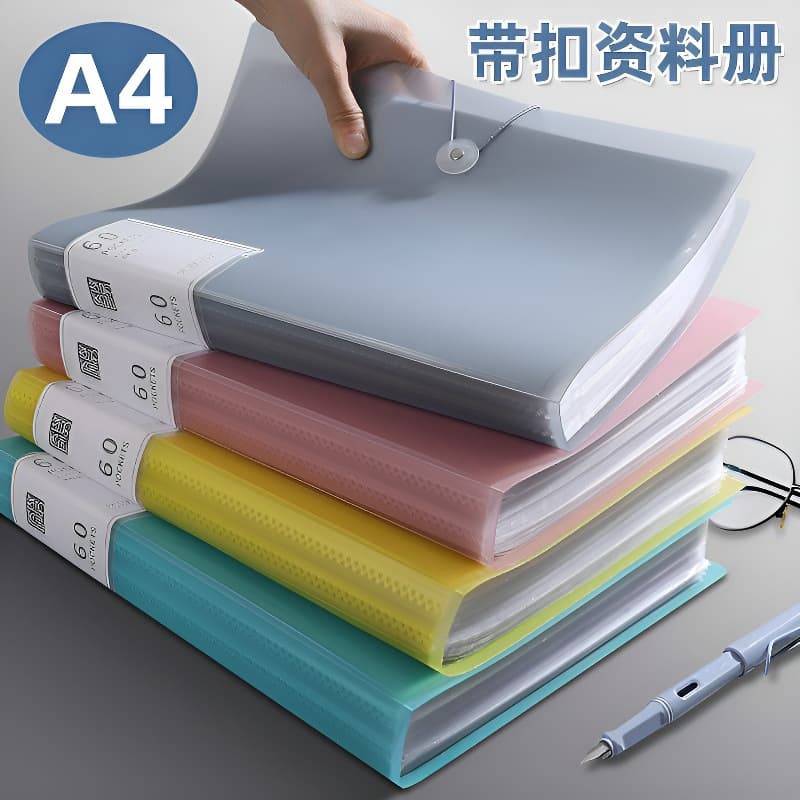A4 file folder with transparent sleeves for storing exam papers, pregnancy check-up documents, and multifunctional archival files.