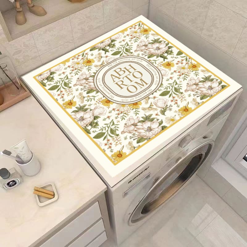 American pastoral style washing machine dust cover, water-absorbent, non-slip, dirt-resistant refrigerator top mat, bedside counter top microwave oven mat