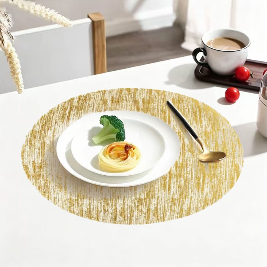 Cross-border Amazon best-selling round vertical pattern table mats water coaster placemats bowl mats coaster placemats ins style