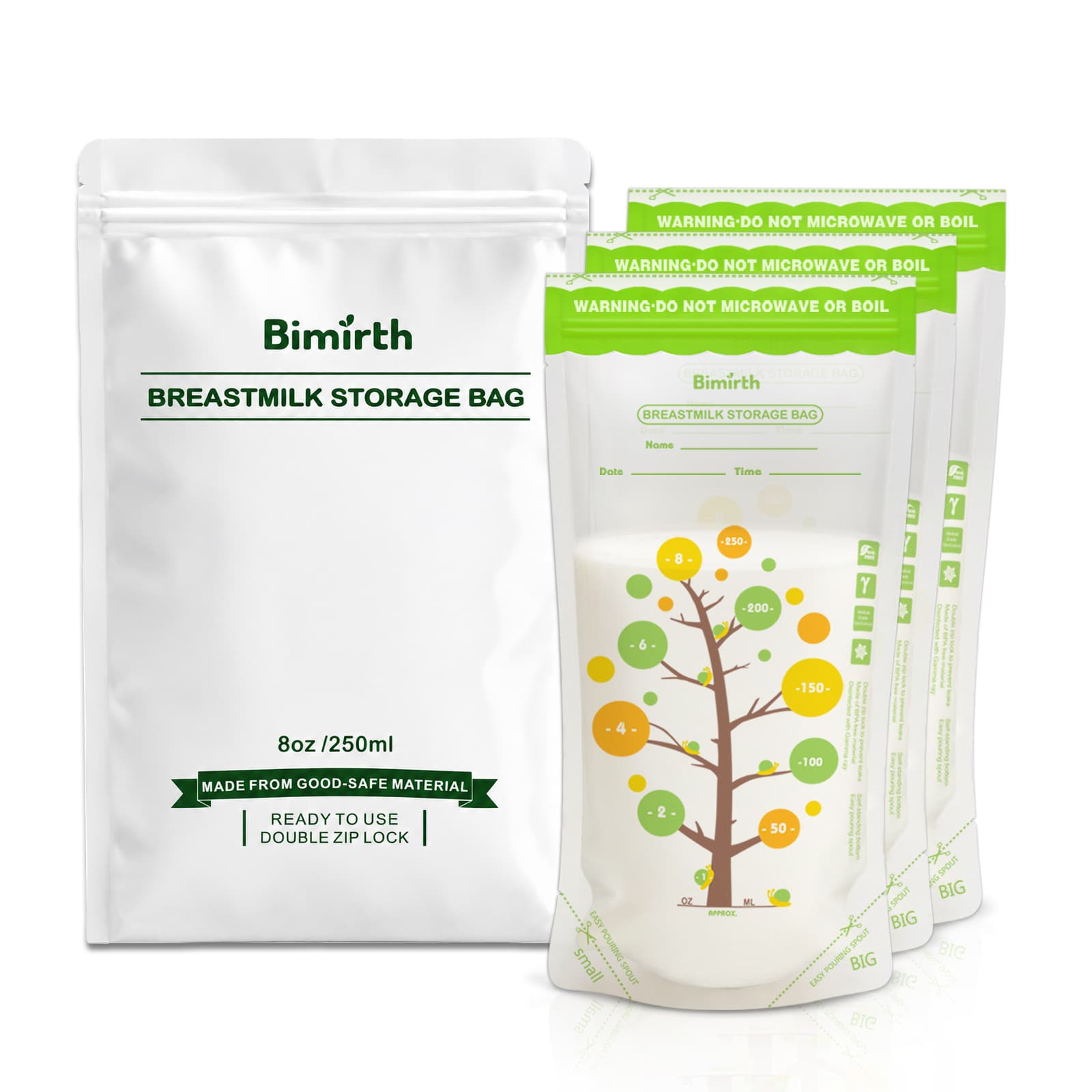 Bimirth Breast Milk Storage Bag 250ml/8oz Disposable Sealed Milk Storage Bag Multi-Specification Milk Storage Bag