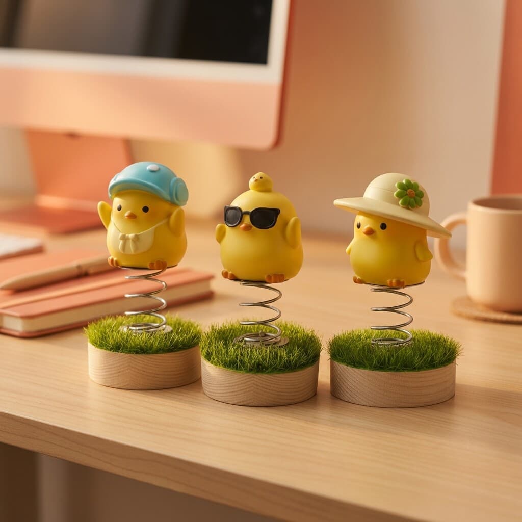 Cute style chick rocker ornaments children's room workstation desk cartoon doll birthday gift desktop display
