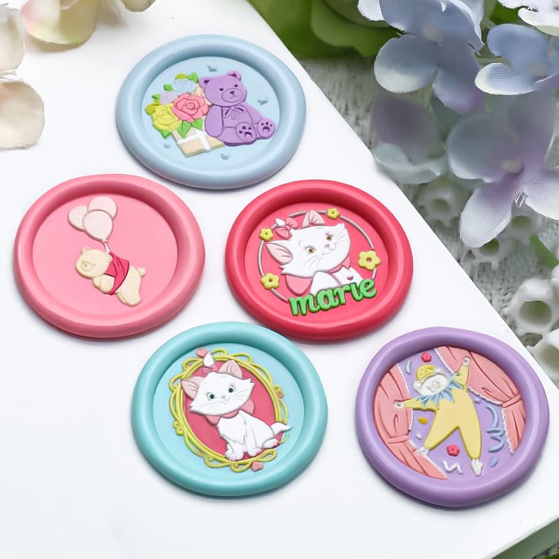 New Lacquer Stamp Head Cartoon Series Bear Mary Cat Envelope Decoration Seal Gift Lacquer Head