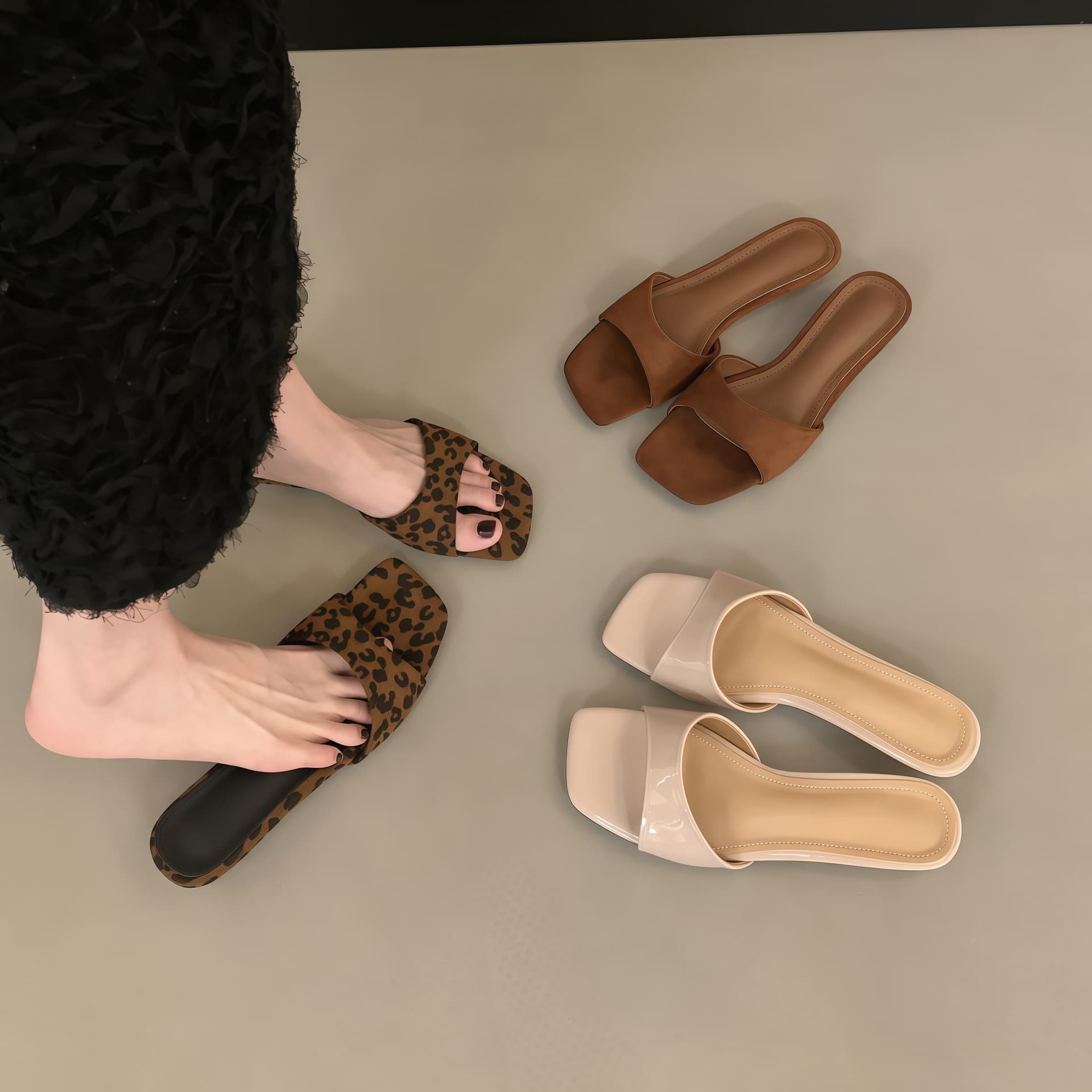 Chuyuji French-style Low Heel One-strap Sandals for Women, 2026 New Summer Collection, Elegant and Simple Fairy Style