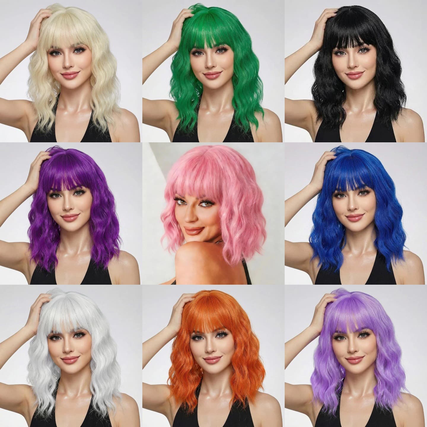 Hot-selling short curly wig for women, Halloween short wig, full head synthetic wig, factory wholesale