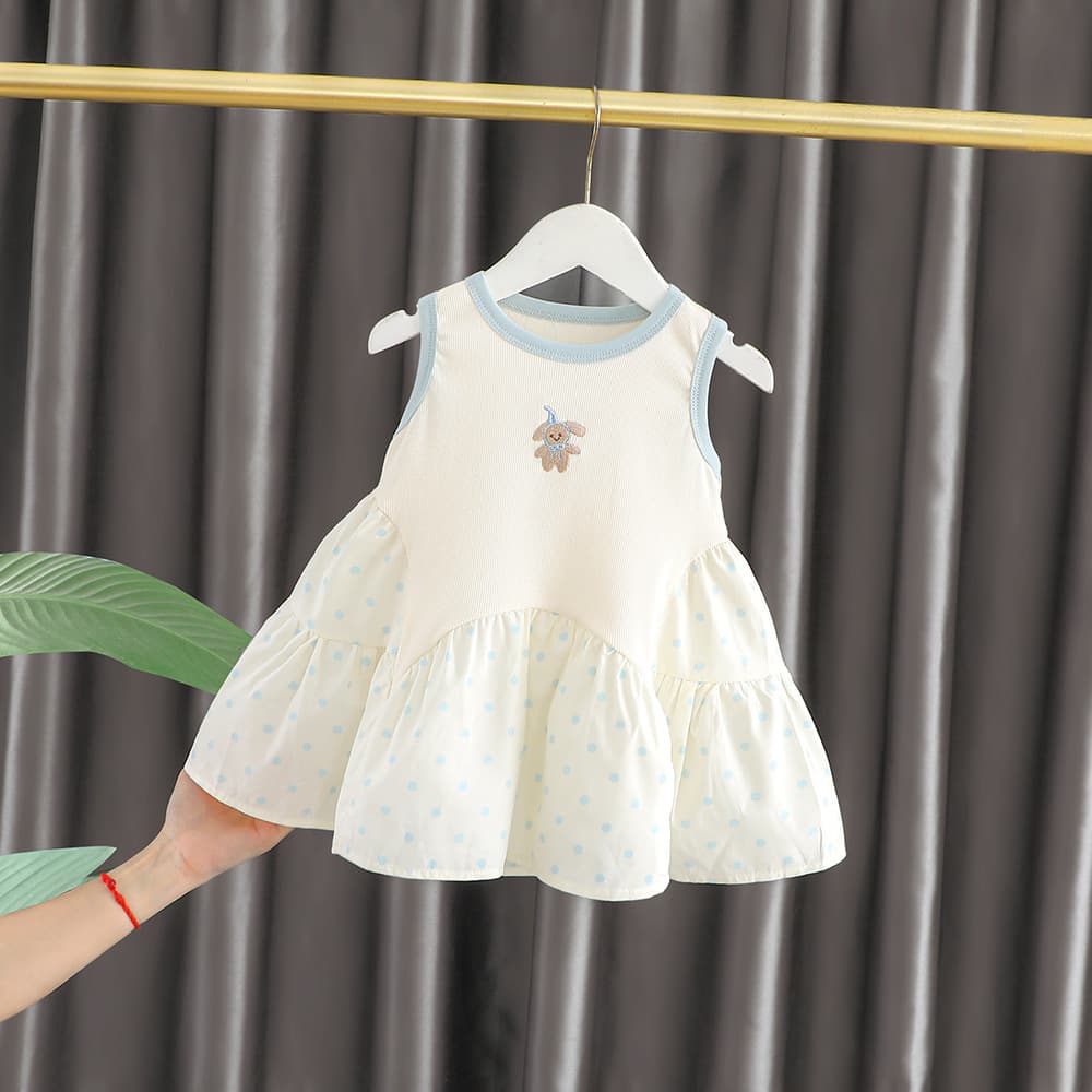Live broadcast supply of children's summer sweet bear skirt 2025 summer new fashion sweet princess skirt foreign trade wholesale