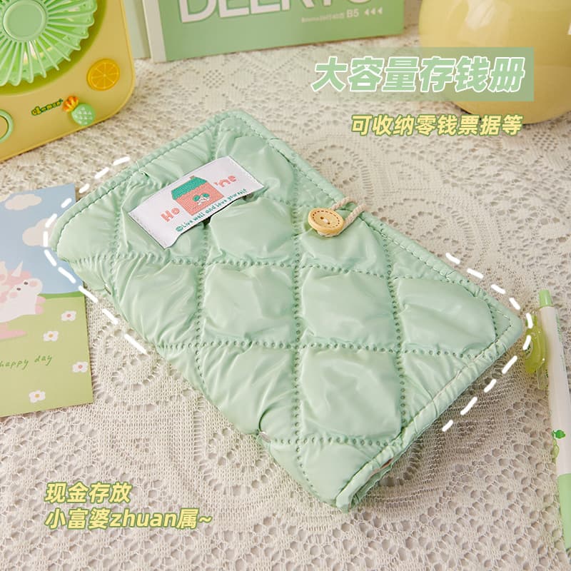 A6 green life savings book cloth-covered change cash receipt storage green convenient large-capacity loose-leaf accounting book