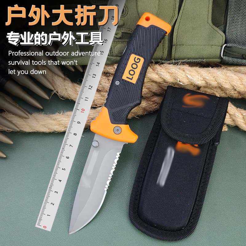Large Folding Knife for Cross-Border E-Commerce, Self-Defense Pocket Knife, Tactical Gear, Outdoor Survival Knife for Camping and Adventure