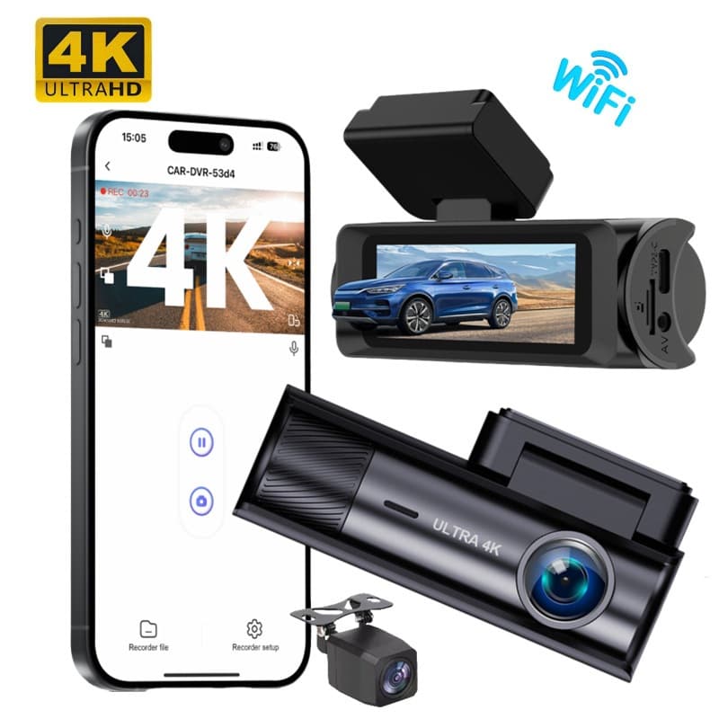 Cross-border 4K Dash Cam Night Vision WiFi Dual Lens K06 Car Recorder GPS Track Loop Recording