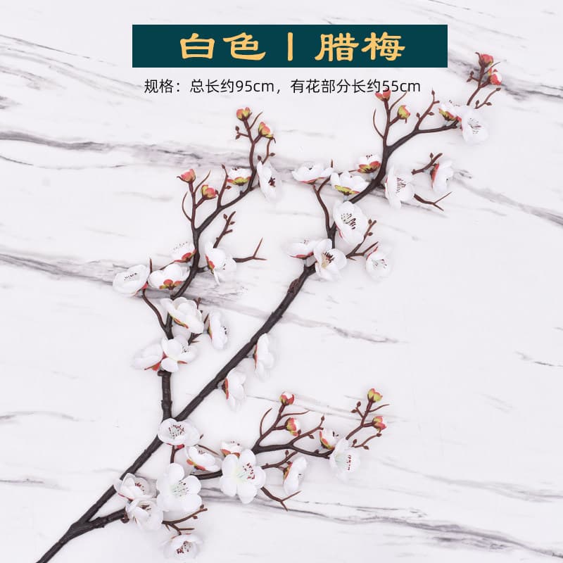 Artificial Plum Blossom Branches, Fake Tree Decoration Branches, Plastic Silk Flowers, Chinese Wedding Decor, Zen Style Display Flowers