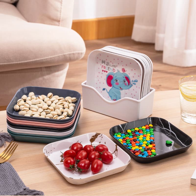 Bone spitting dish household melamine fruit snack plate table residue garbage dinner plate 4.5 inch internet celebrity bone dish tasting plate