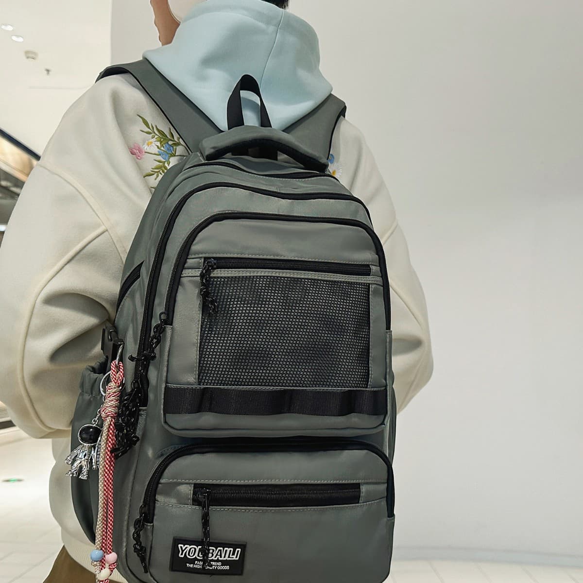 Versatile Backpack for Men, Korean-Japanese Street Style, Fashionable Cool Printed Backpack for Middle School, High School, and College Students