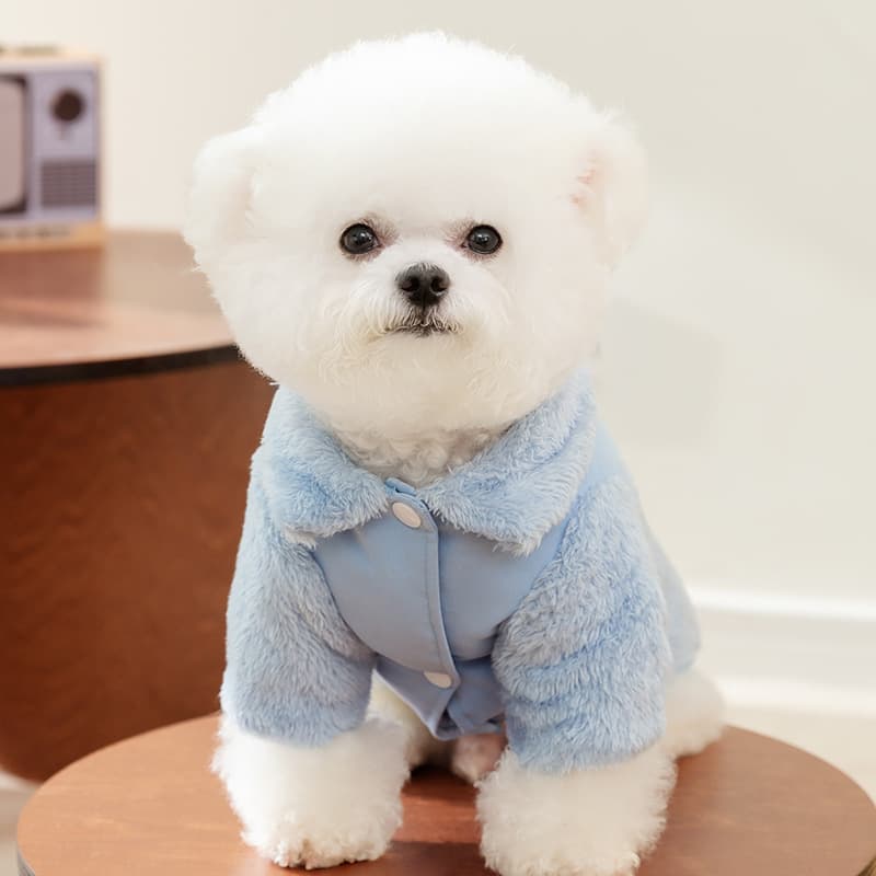 2026 New Cross-border Drop Shipping Autumn/Winter Dog Plush Coat Macaron Color Double-Breasted