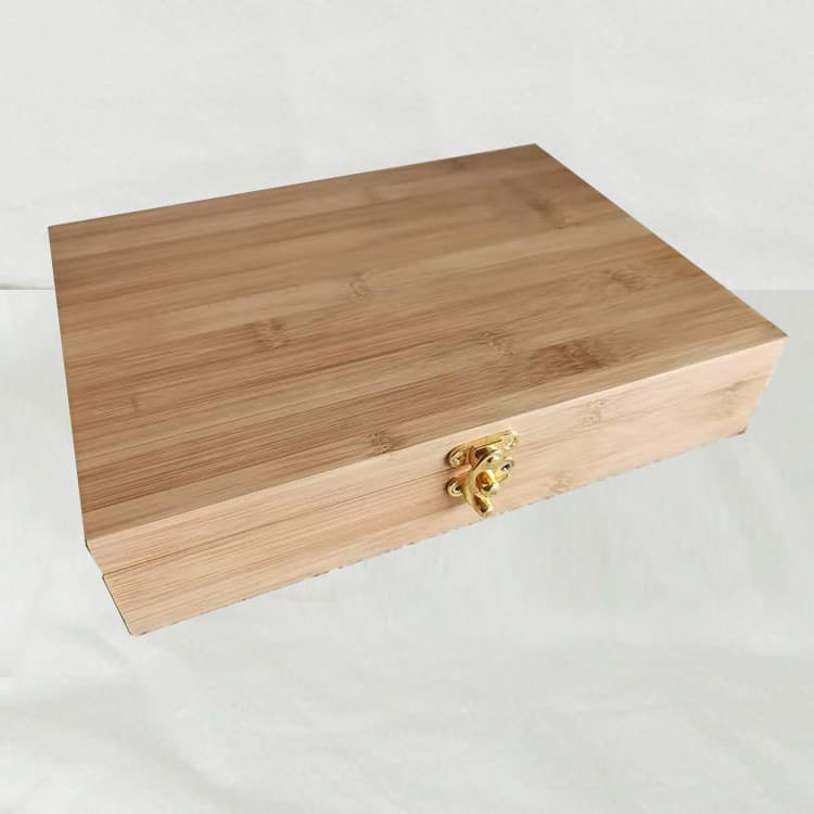 Custom Bamboo Storage Box with Lid - Supports Logo Design, Packaging Box, Bamboo Art Tea Box, Rectangular Gift Box with Flip Top