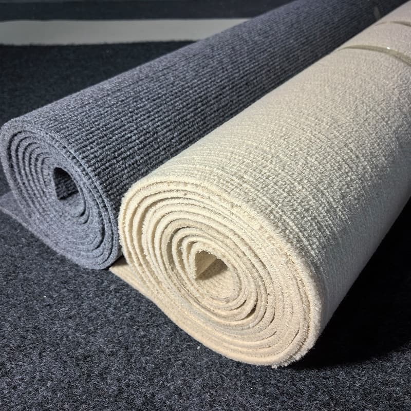 Commercial bedroom carpet, solid color, stain-resistant, easy to clean, large area wall-to-wall, thick, fine striped office carpet