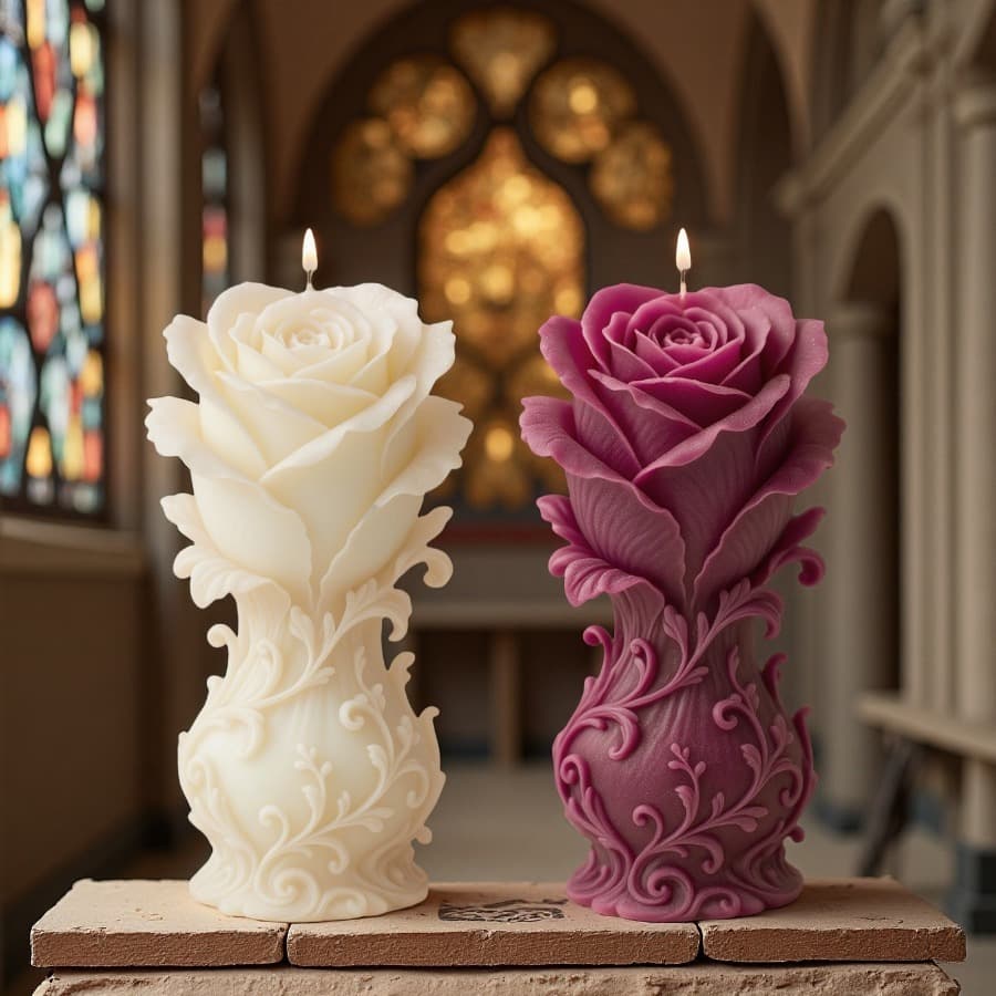 Retro Rose Vase Silicone Mold Three-dimensional European Carved Rose Aromatherapy Candle Mold DIY Plaster Drops