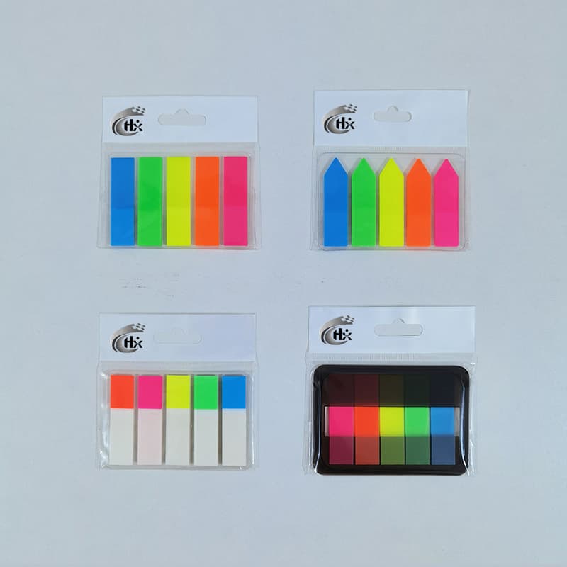 PET Index Tabs Sticky Notes Fluorescent Label Arrows Ins Style Self-Adhesive Small Strips Waterproof for Students
